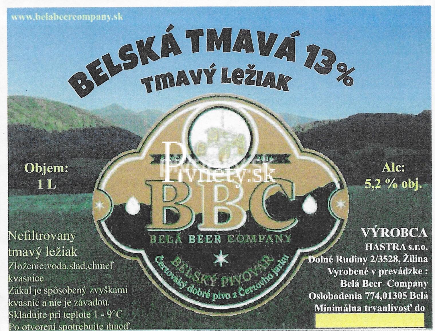 Belá Beer Company - Belská Tmavá 13%