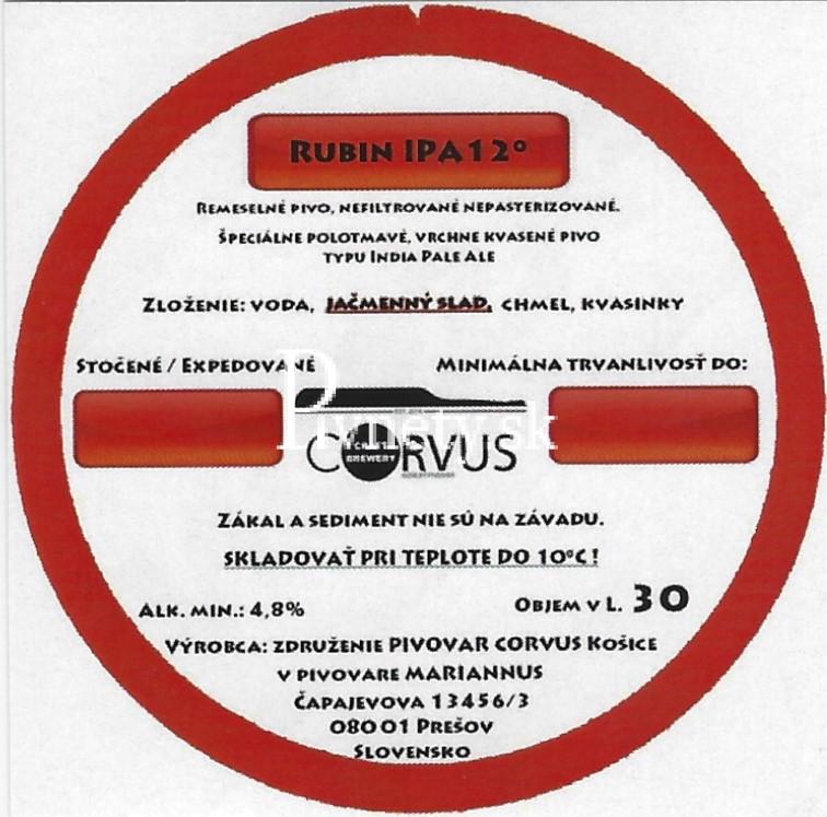 Corvus - Rubin IPA 12°