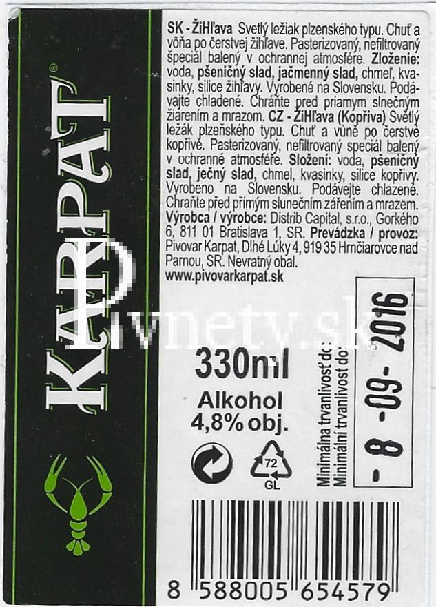 Karpat - Žihľava 12° (zadovka)