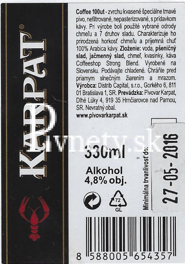 Karpat - Coffee 100ut 13° (zadovka)