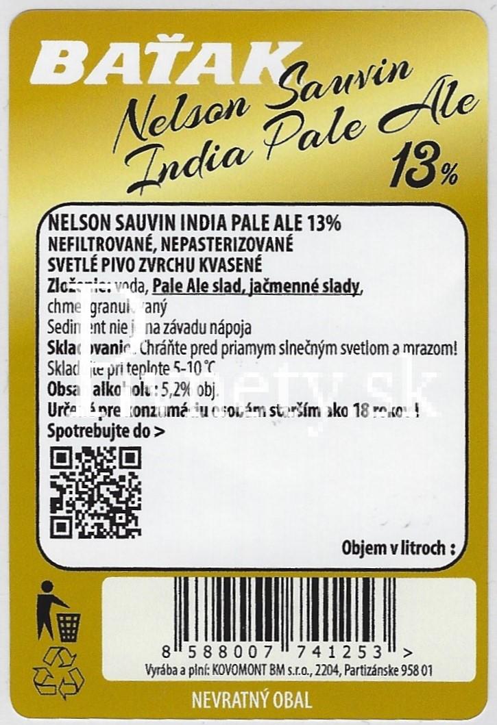 Baťak - Nelson Sauvin IPA 13° (zadovka)