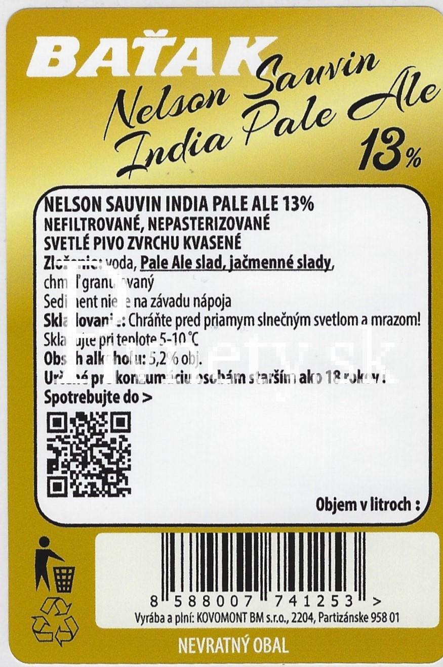 Baťak - Nelson Sauvin IPA 13° (zadovka)