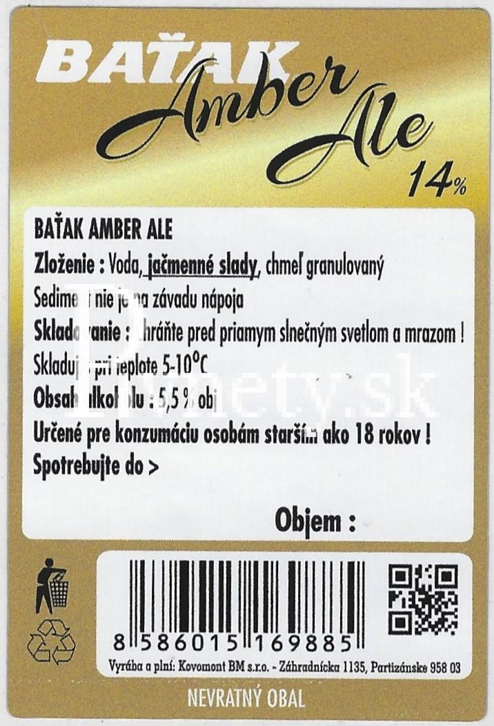 Baťak - Amber ALE 14° (zadovka)