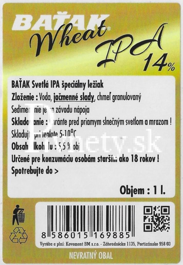 Baťak - Wheat IPA 14° (zadovka 2)