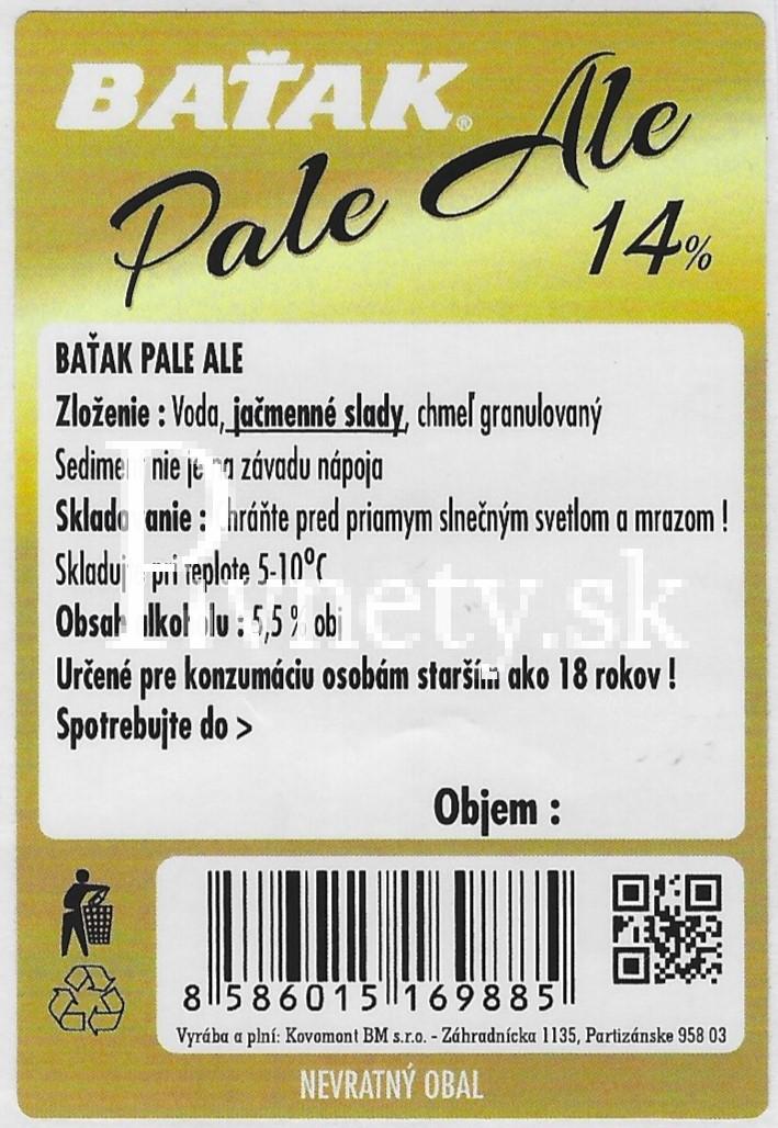 Baťak - Pale Ale 14° (zadovka)