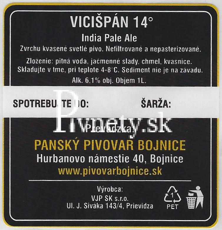 Pánsky pivovar Bojnice - IPA Vicišpán 14° (zadovka)