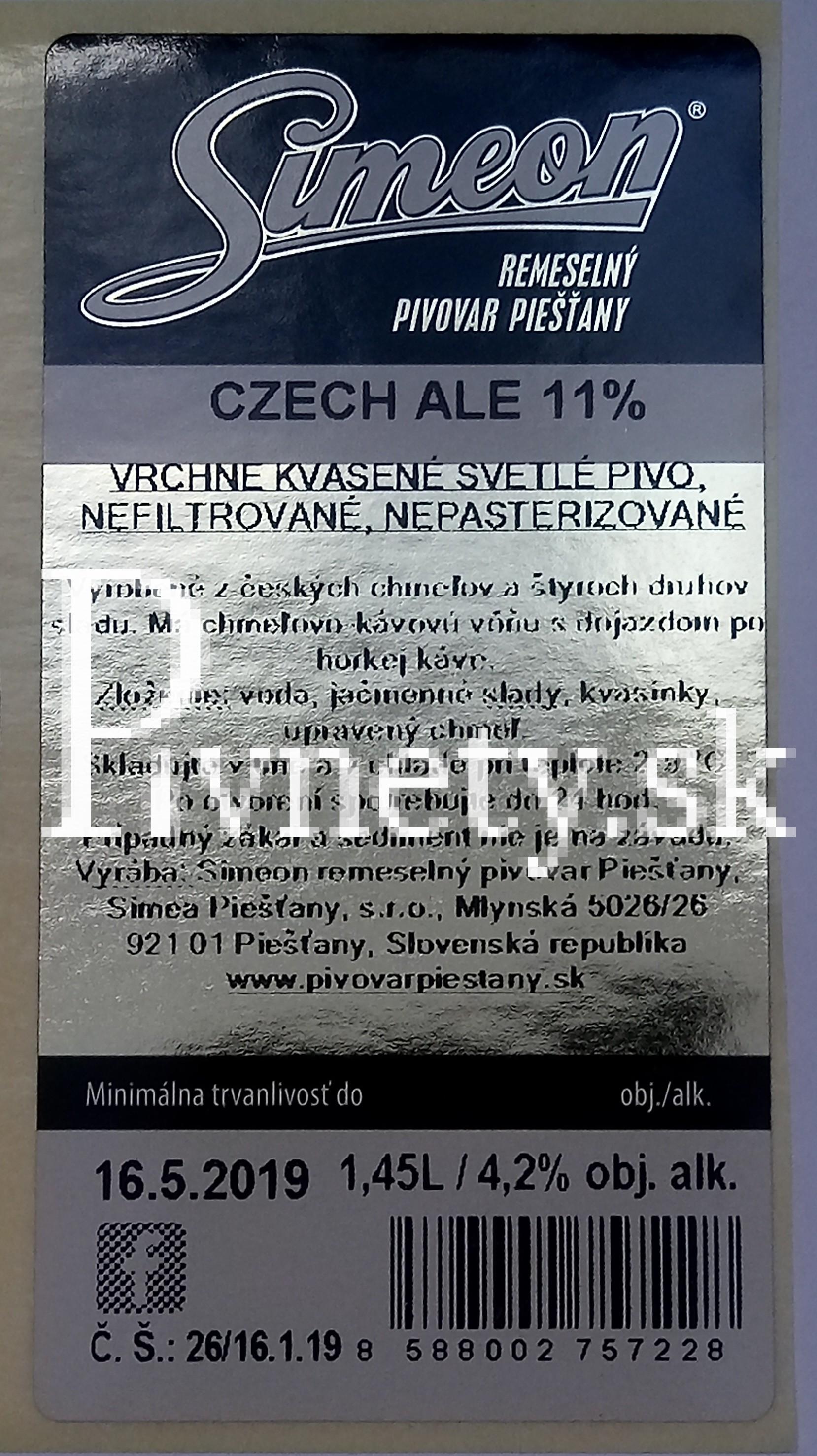 Simeon - Czech Ale 11° (zadovka)