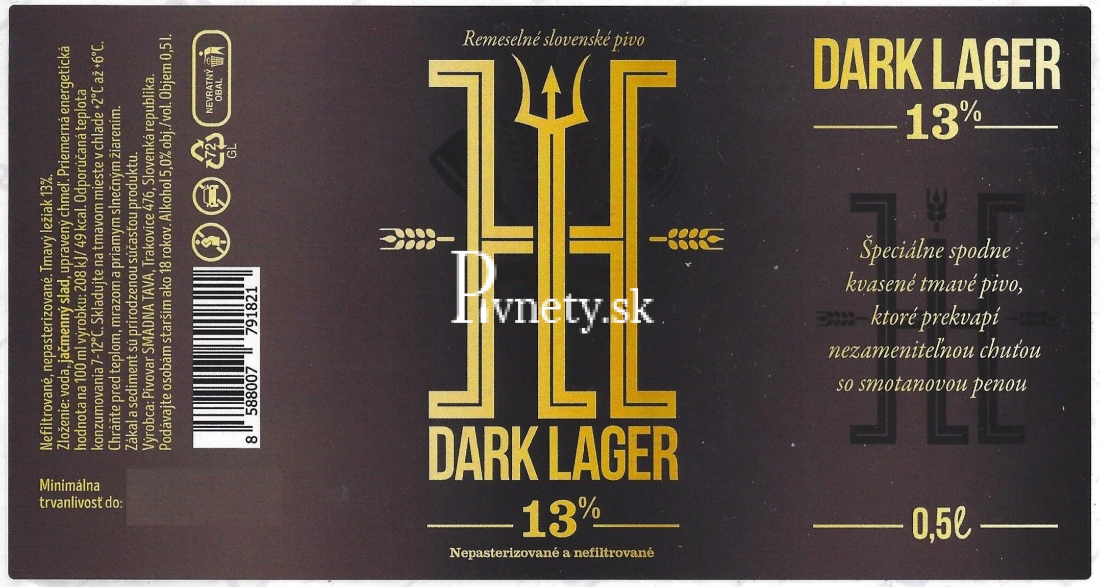 Pivovar Smadná Tava - Dark Lager 13°