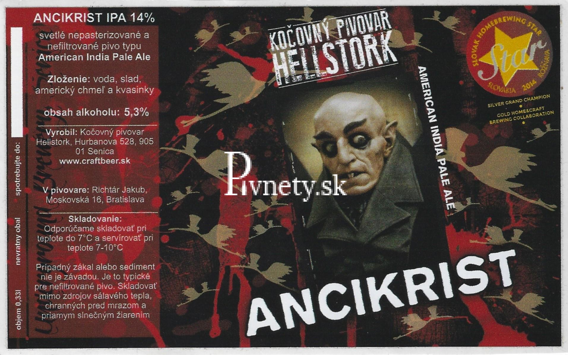 Kočovný pivovar Hellstork - Ancikrist 14°