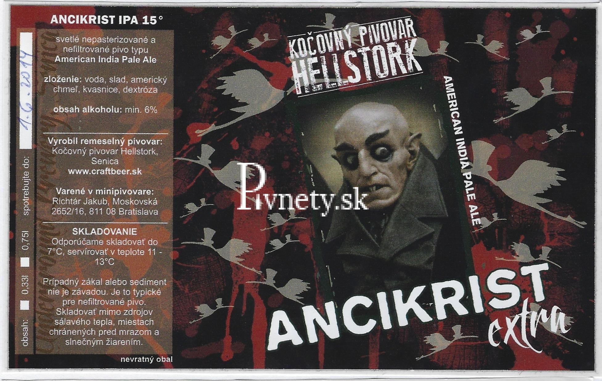Kočovný pivovar Hellstork - Ancikrist 15°