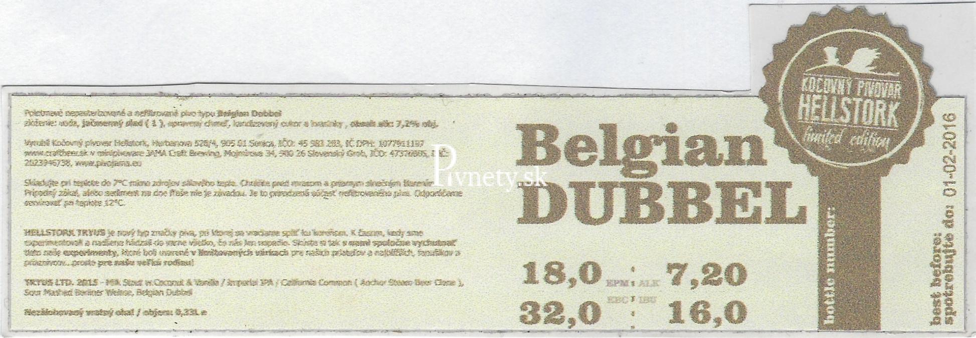 Kočovný pivovar Hellstork - Belgian Dubbel 18°