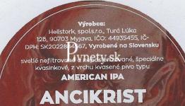 Remeselný pivovar Hellstork - Ancikrist American IPA 15°